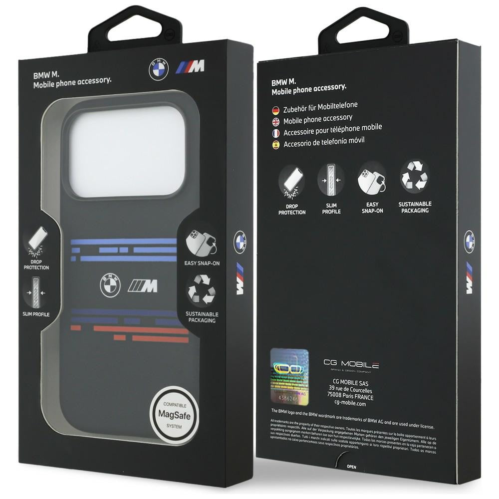 BMW M MagSafe silikoninis dėklas iPhone 17 Pro – juodas