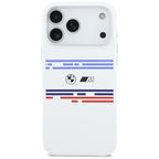 BMW M silikoninis MagSafe dėklas iPhone 17 Pro Max – baltas