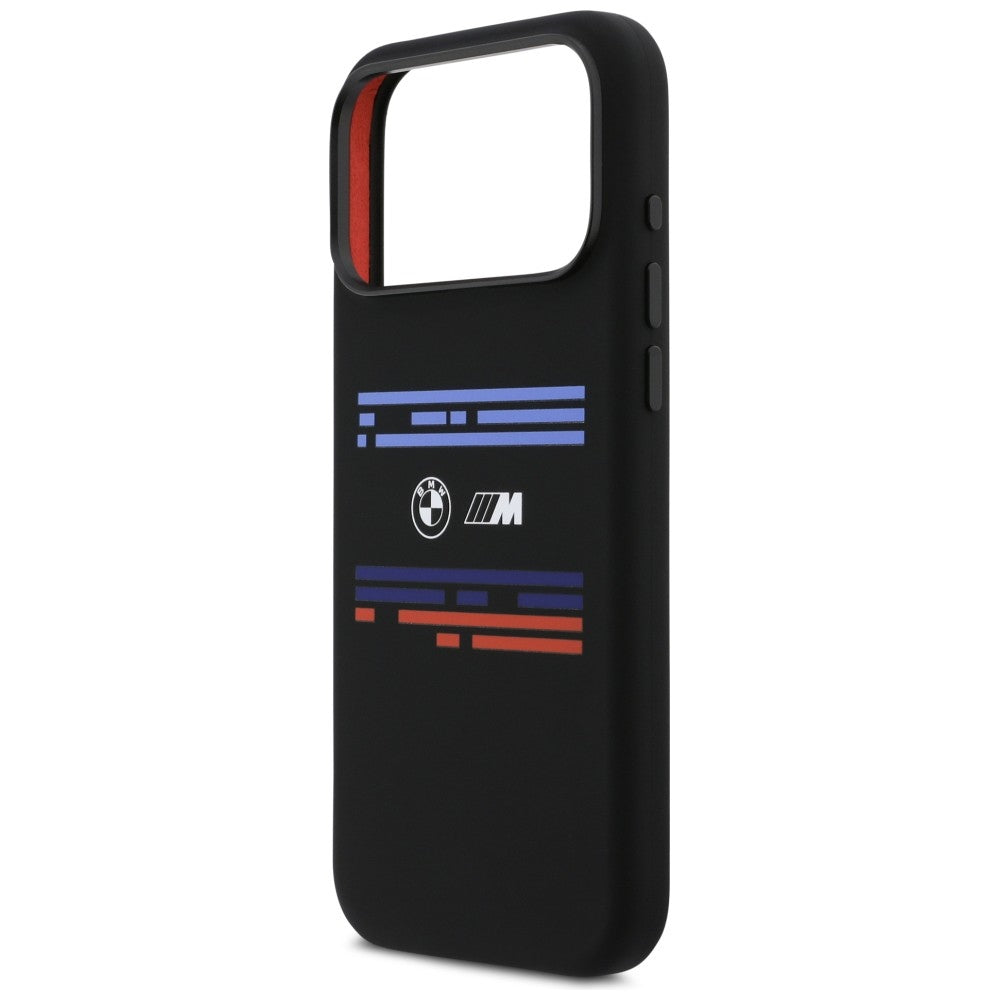 BMW M silikoninis MagSafe dėklas iPhone 17 Pro Max – juodas