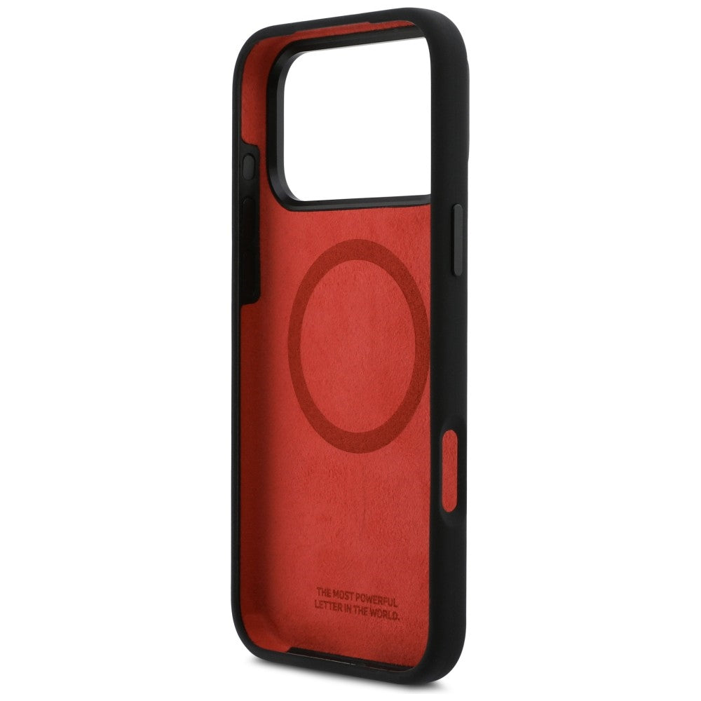 BMW M silikoninis MagSafe dėklas iPhone 17 Pro Max – juodas