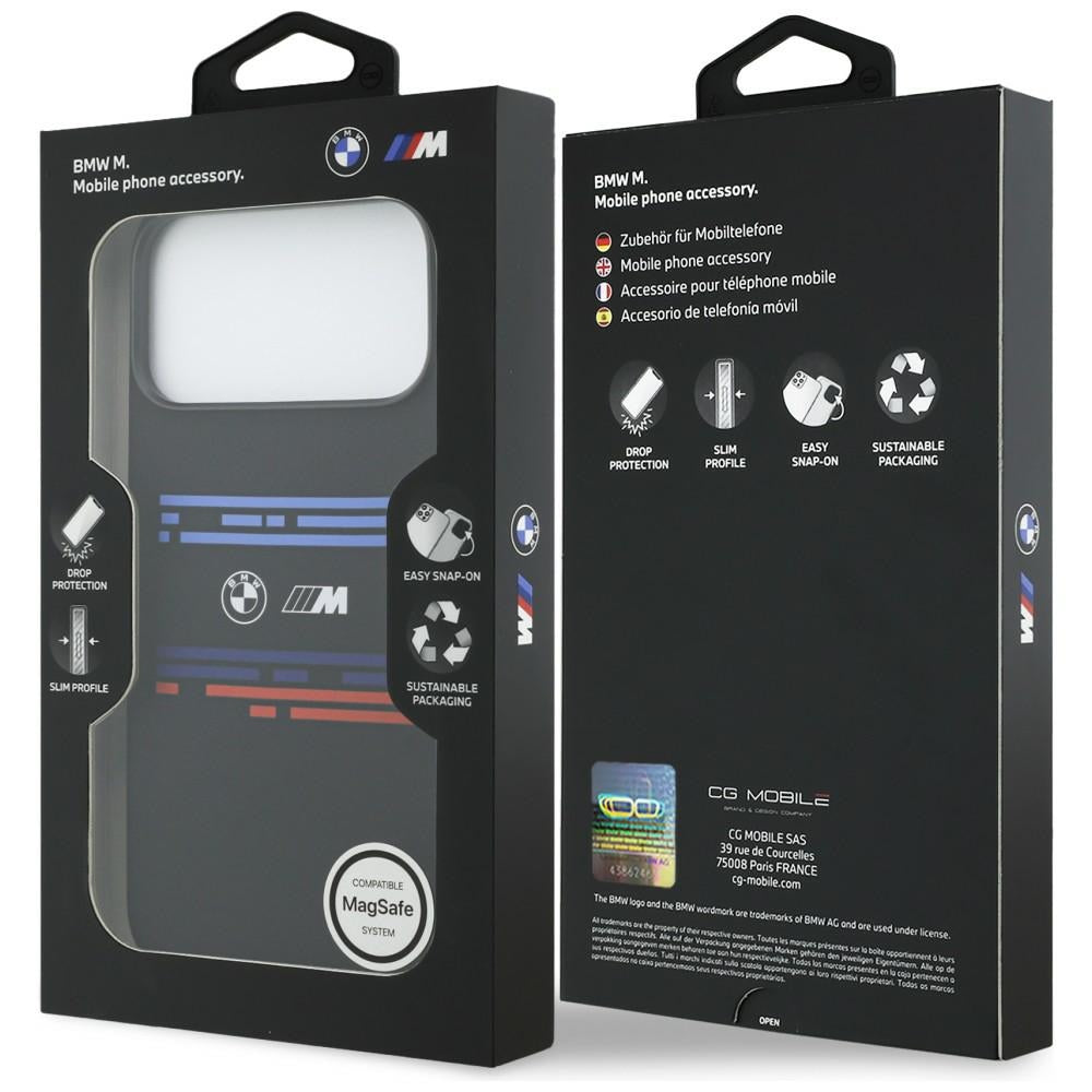 BMW M silikoninis MagSafe dėklas iPhone 17 Pro Max – juodas