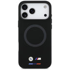 BMW M silikoninis MagSafe dėklas iPhone 17 Pro Max – juodas