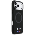 BMW M silikoninis MagSafe dėklas iPhone 17 Pro Max – juodas