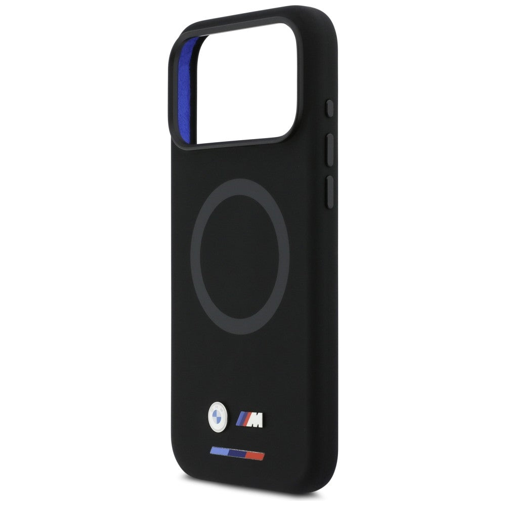 BMW M silikoninis MagSafe dėklas iPhone 17 Pro Max – juodas