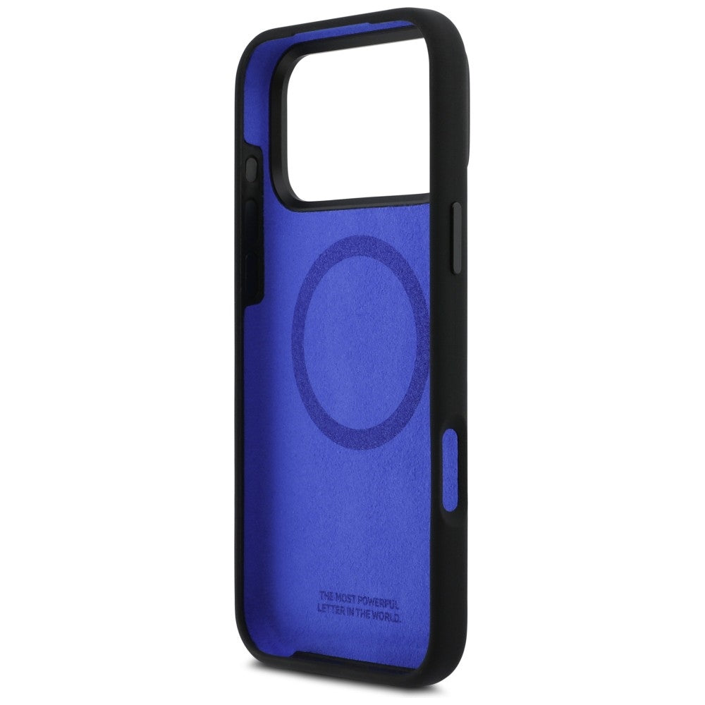 BMW M silikoninis MagSafe dėklas iPhone 17 Pro Max – juodas