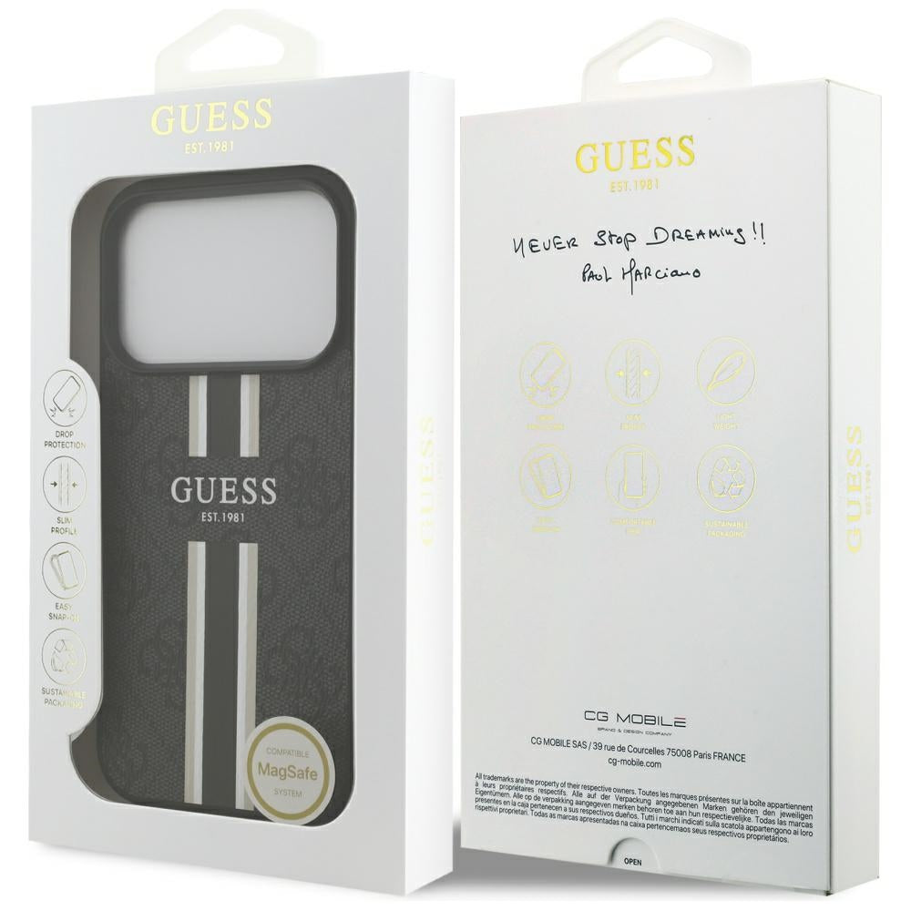 Guess MagSafe dėklas iPhone 17 Pro – juodas