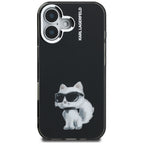 Karl Lagerfeld IML Aquarelle Choupette dėklas iPhone 16 – juodas