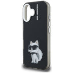 Karl Lagerfeld IML Aquarelle Choupette dėklas iPhone 16 – juodas