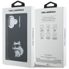 Karl Lagerfeld IML Aquarelle Choupette dėklas iPhone 16 – juodas