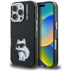 Karl Lagerfeld Choupette dėklas iPhone 16 Pro – juodas