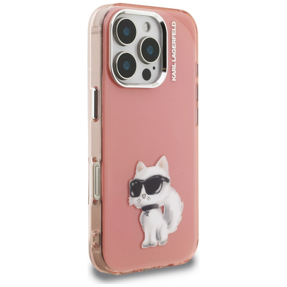 Karl Lagerfeld dėklas iPhone 16 Pro Max – rožinis