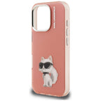 Karl Lagerfeld Choupette dėklas iPhone 16 Pro – rožinis
