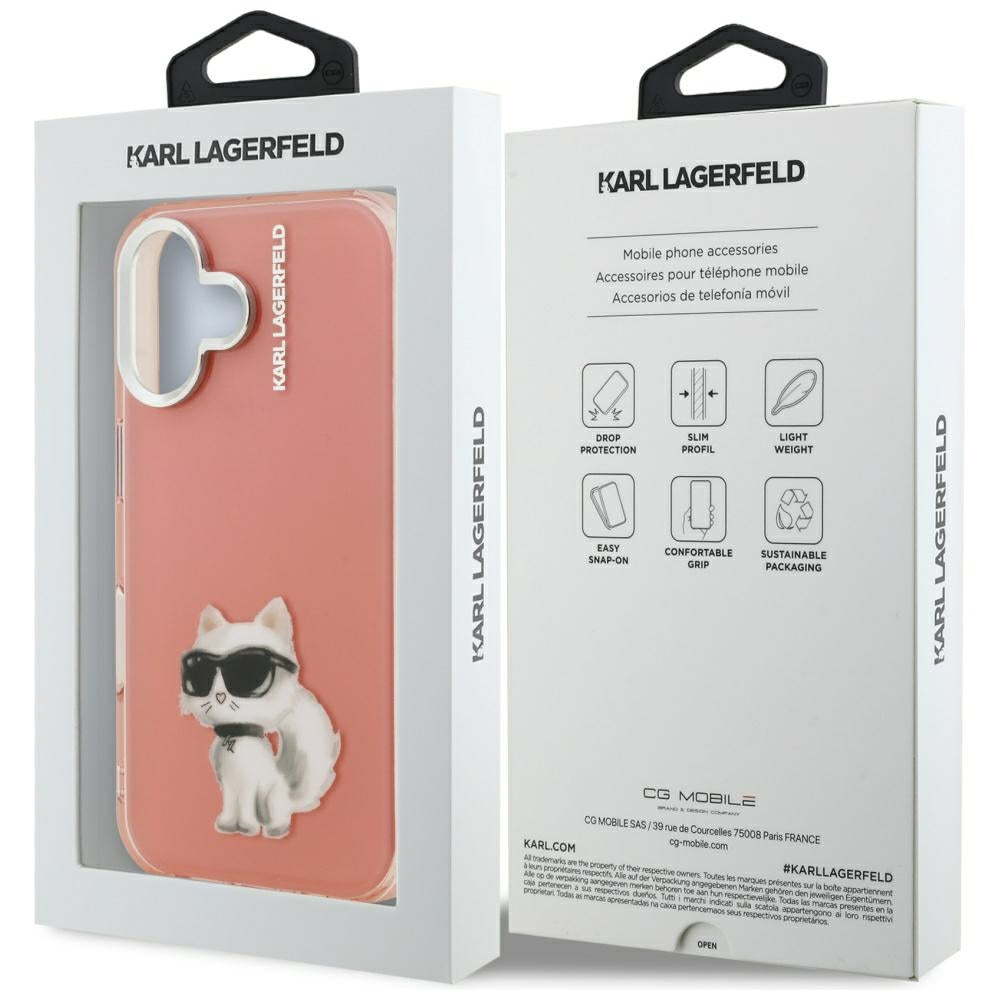 Karl Lagerfeld Aquarelle dėklas iPhone 16 – rožinis