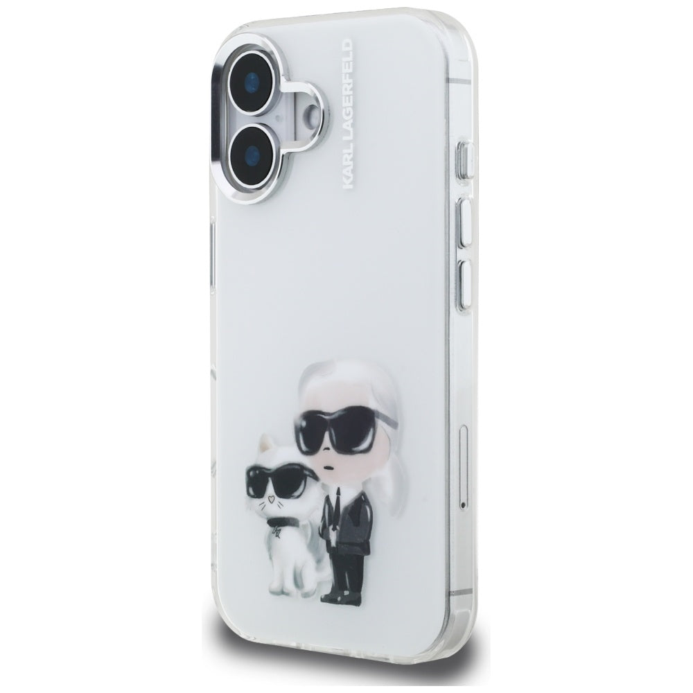 Karl Lagerfeld Aquarelle dėklas iPhone 16 – baltas