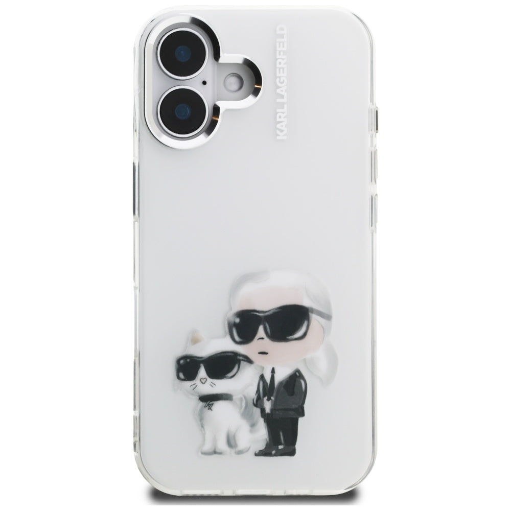 Karl Lagerfeld Aquarelle dėklas iPhone 16 – baltas