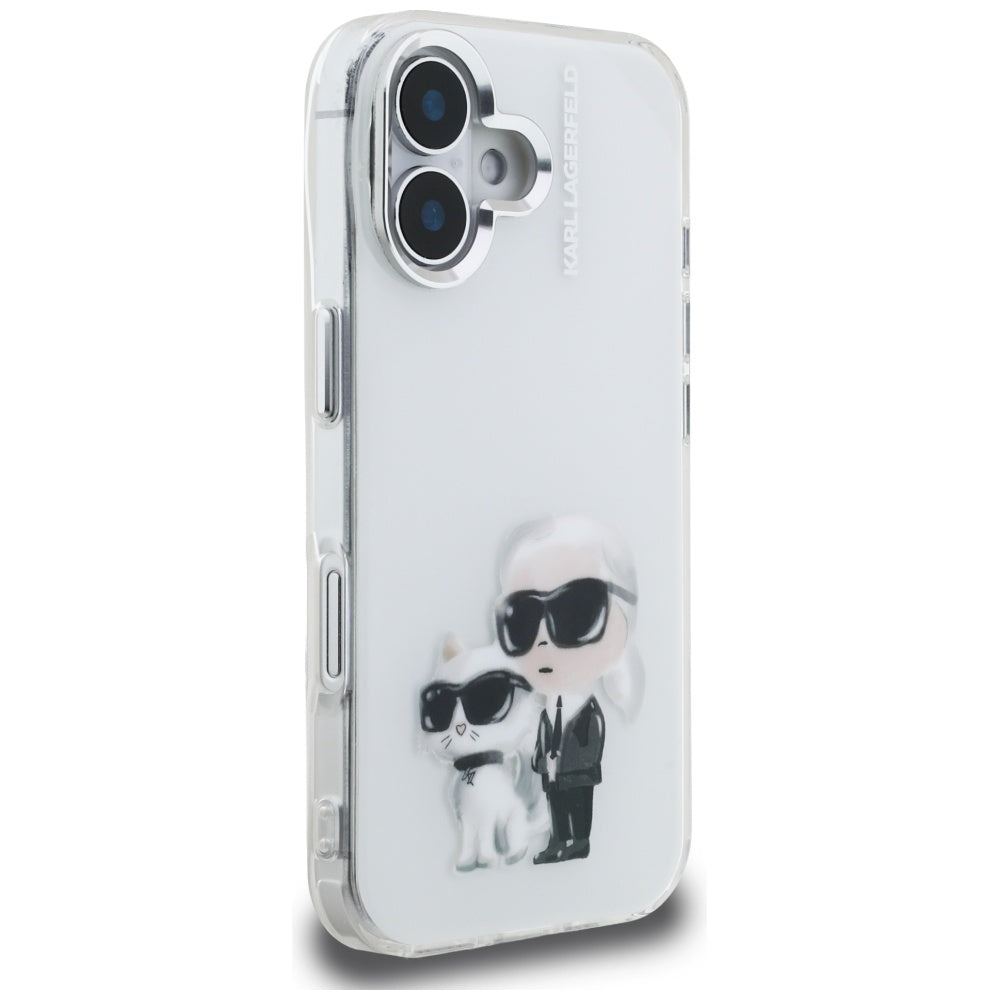 Karl Lagerfeld Aquarelle dėklas iPhone 16 – baltas
