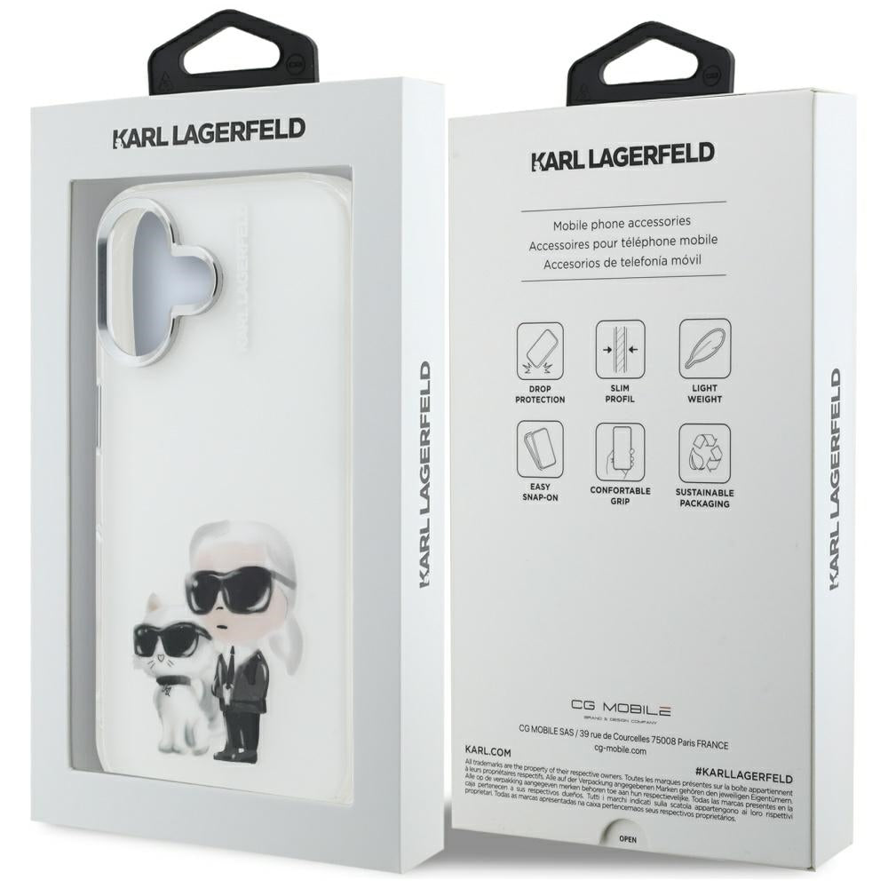 Karl Lagerfeld Aquarelle dėklas iPhone 16 – baltas