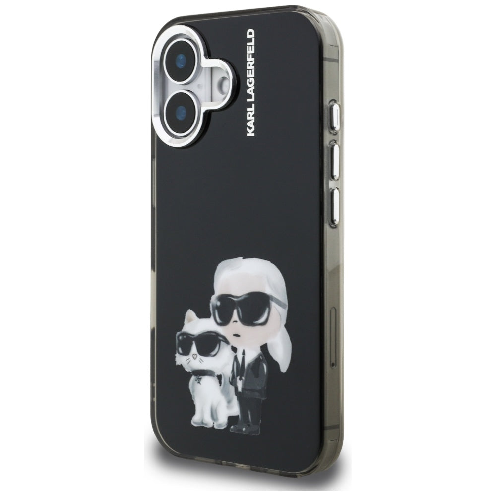 Karl Lagerfeld IML Aquarelle dėklas iPhone 16 – juodas -- iPhone 16