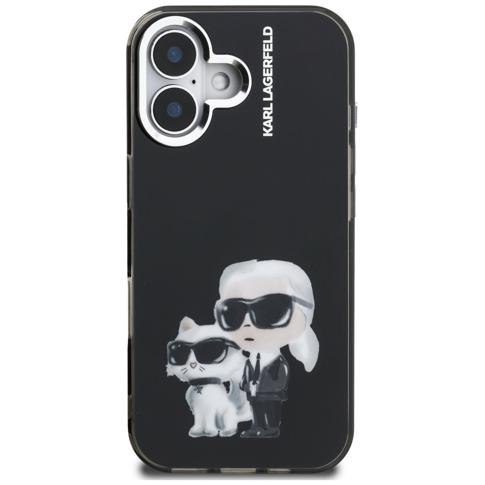 Karl Lagerfeld IML Aquarelle dėklas iPhone 16 – juodas -- iPhone 16