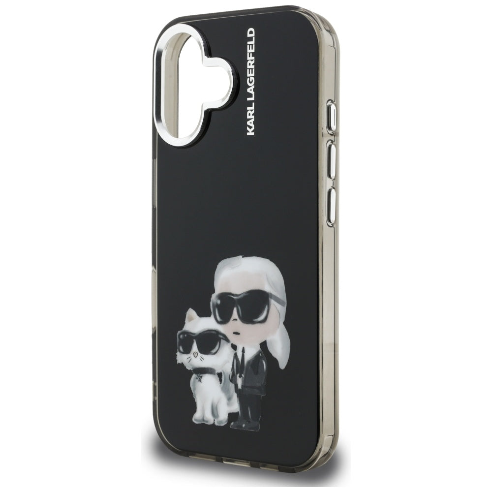 Karl Lagerfeld IML Aquarelle dėklas iPhone 16 – juodas -- iPhone 16