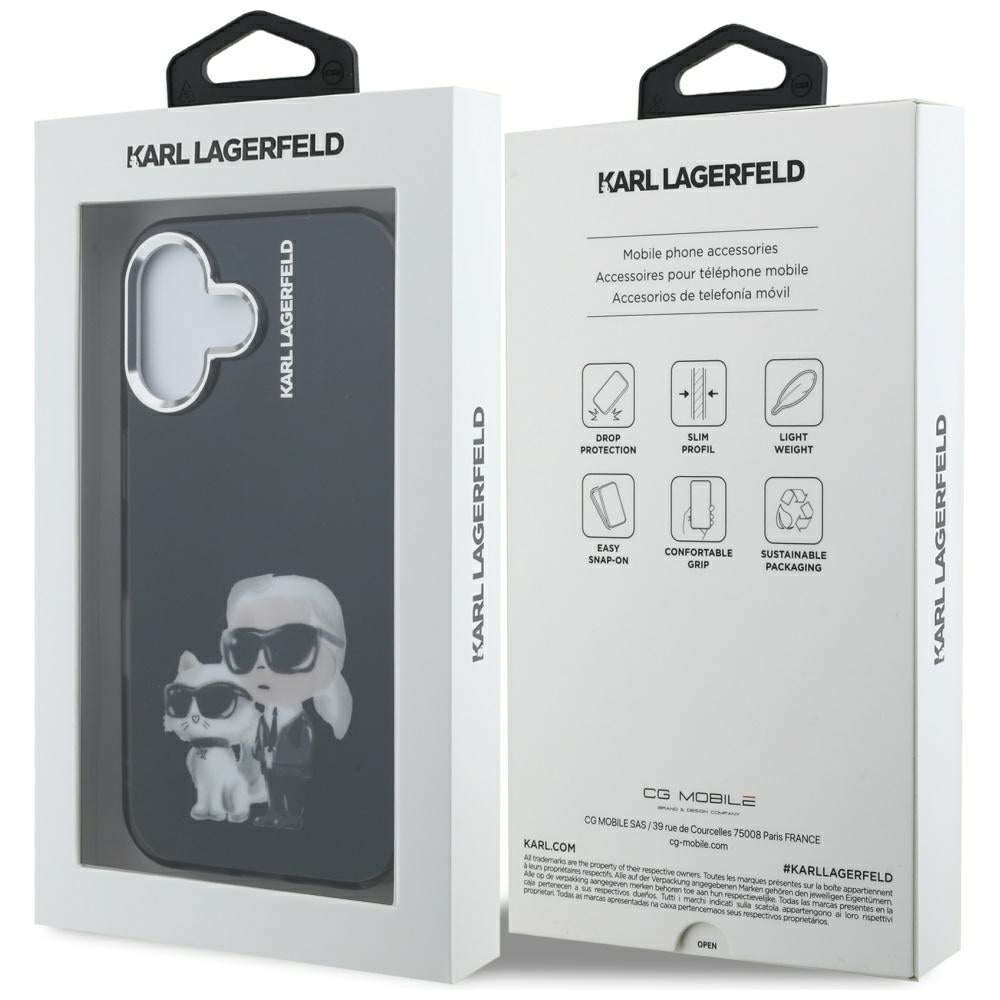 Karl Lagerfeld IML Aquarelle dėklas iPhone 16 – juodas -- iPhone 16