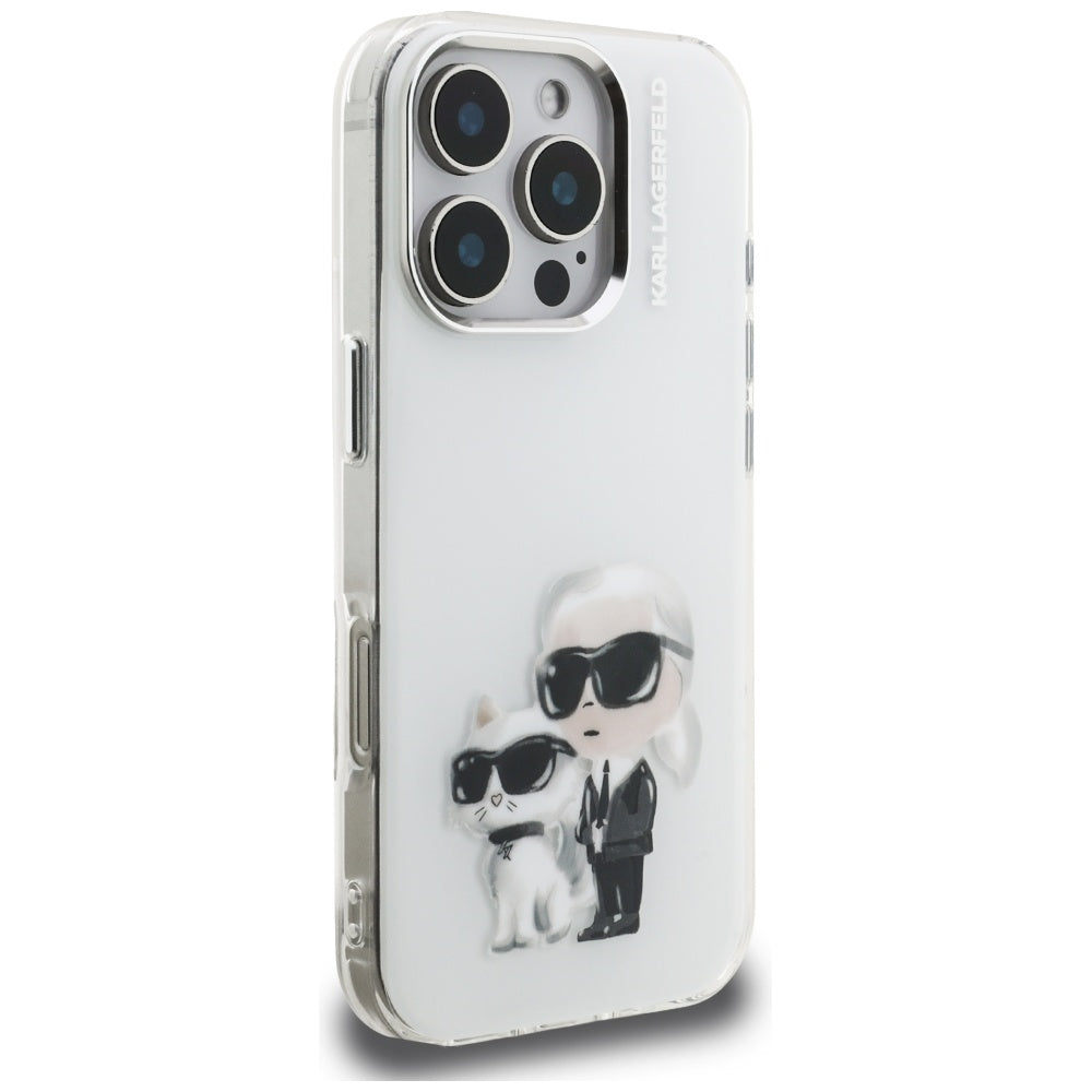 Karl Lagerfeld dėklas iPhone 16 Pro – baltas