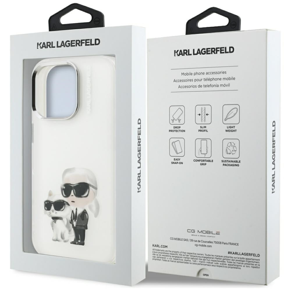 Karl Lagerfeld dėklas iPhone 16 Pro – baltas