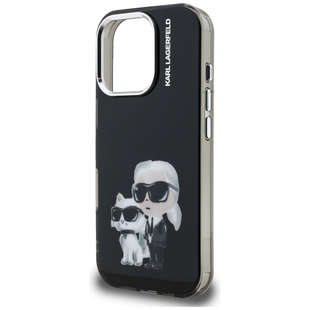 Karl Lagerfeld IML Aquarelle dėklas iPhone 16 Pro – juodas