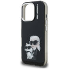Karl Lagerfeld IML Aquarelle dėklas iPhone 16 Pro – juodas