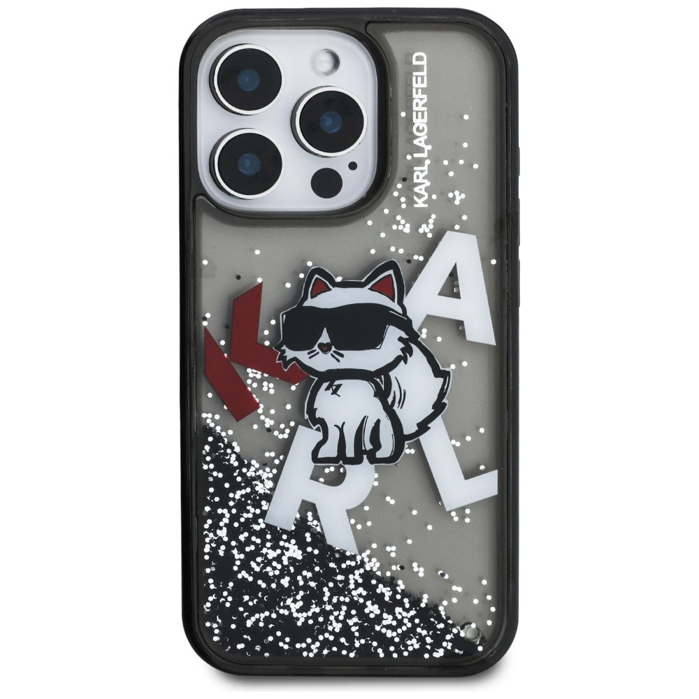 Karl Lagerfeld blizgus dėklas iPhone 16 Pro – juodas -- iPhone 16 Pro