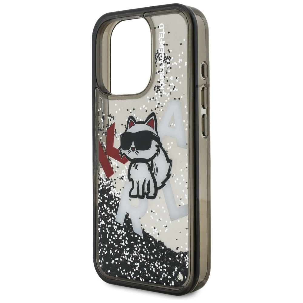 Karl Lagerfeld blizgus dėklas iPhone 16 Pro – juodas -- iPhone 16 Pro
