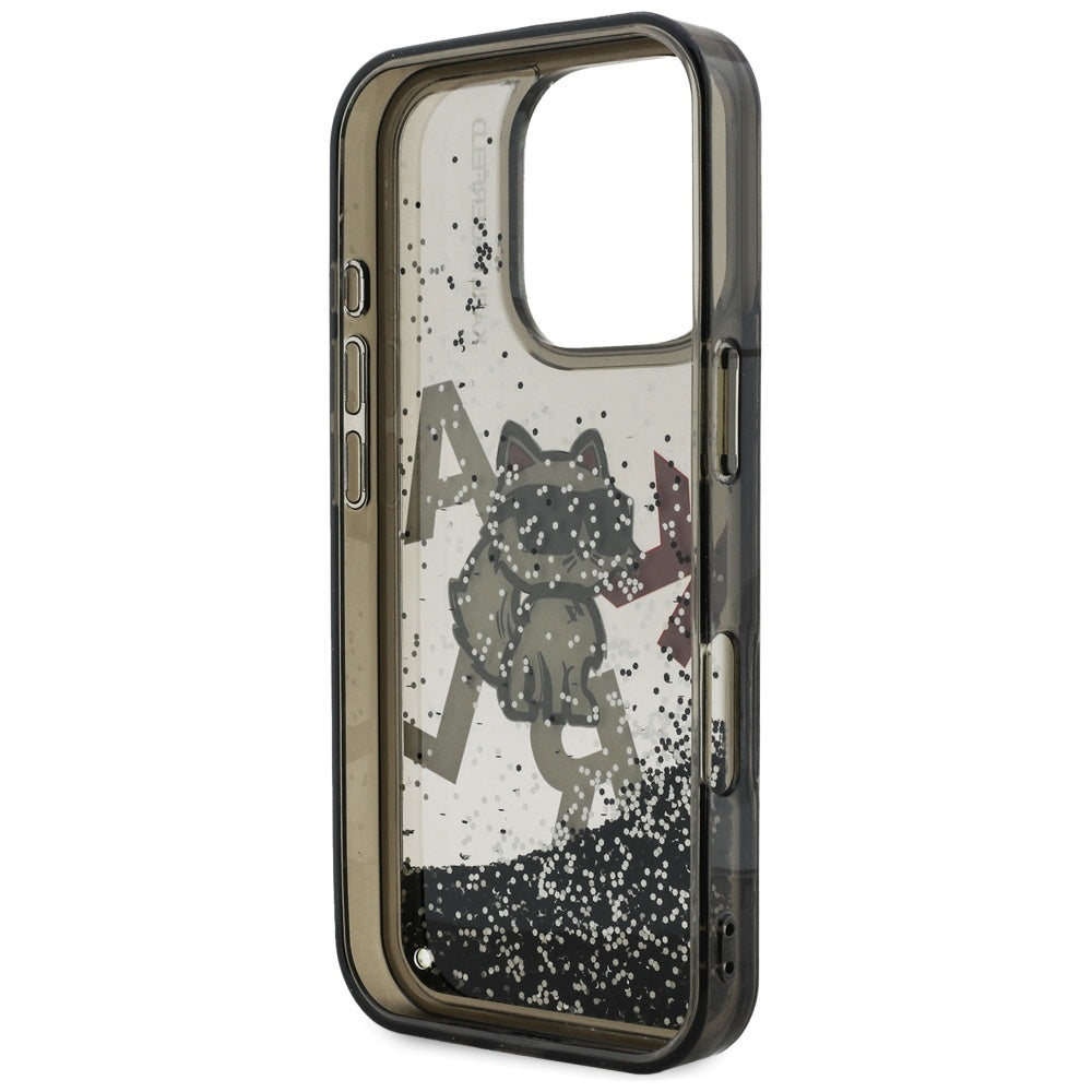 Karl Lagerfeld blizgus dėklas iPhone 16 Pro – juodas -- iPhone 16 Pro