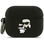 Karl Lagerfeld silikoninis dėklas AirPods Pro 3 – juodas