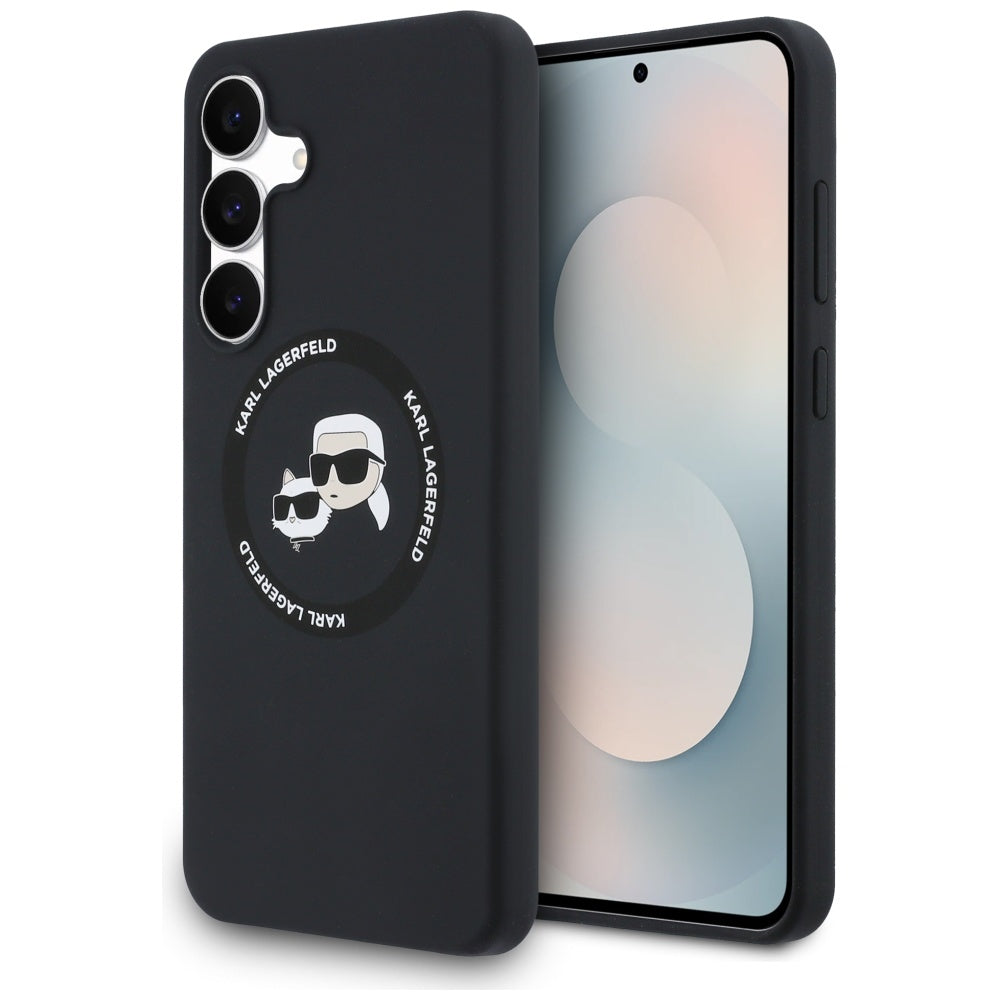 Karl Lagerfeld silikoninis MagSafe dėklas Galaxy S25 FE – juodas