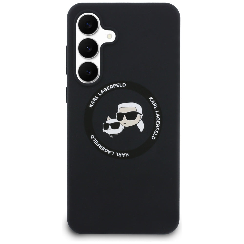 Karl Lagerfeld silikoninis MagSafe dėklas Galaxy S25 FE – juodas