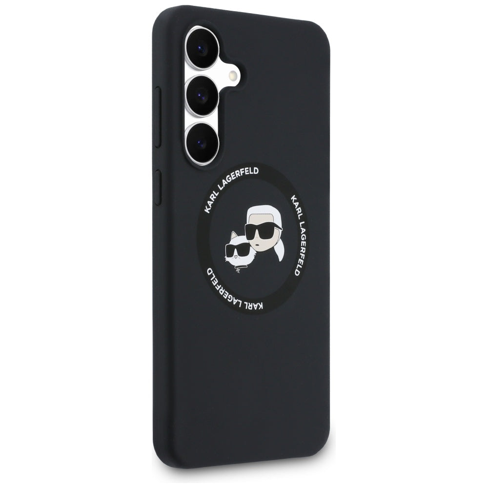 Karl Lagerfeld silikoninis MagSafe dėklas Galaxy S25 FE – juodas