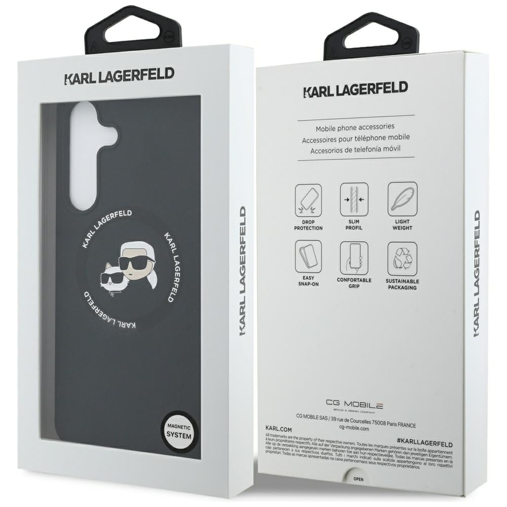 Karl Lagerfeld silikoninis MagSafe dėklas Galaxy S25 FE – juodas