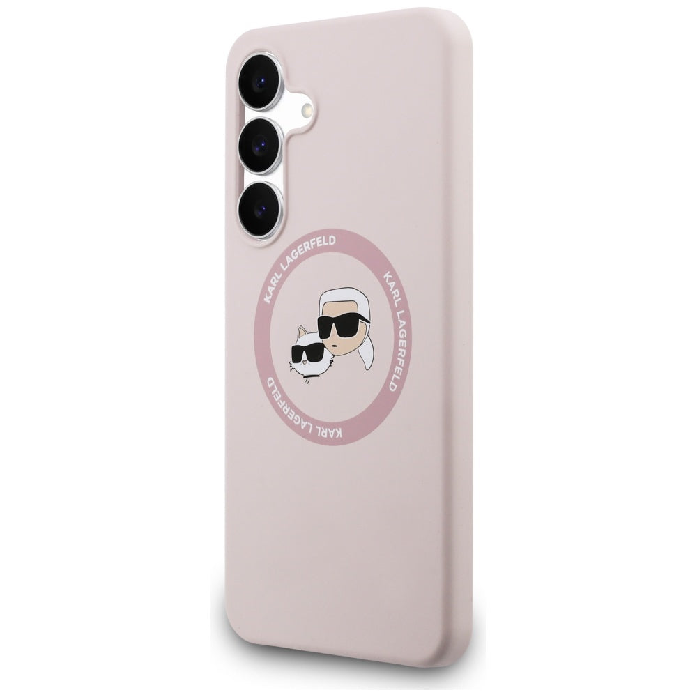 Karl Lagerfeld silikoninis MagSafe dėklas Galaxy S25 FE – rožinis