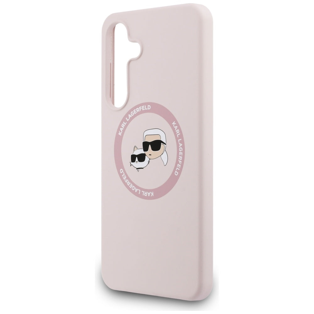 Karl Lagerfeld silikoninis MagSafe dėklas Galaxy S25 FE – rožinis