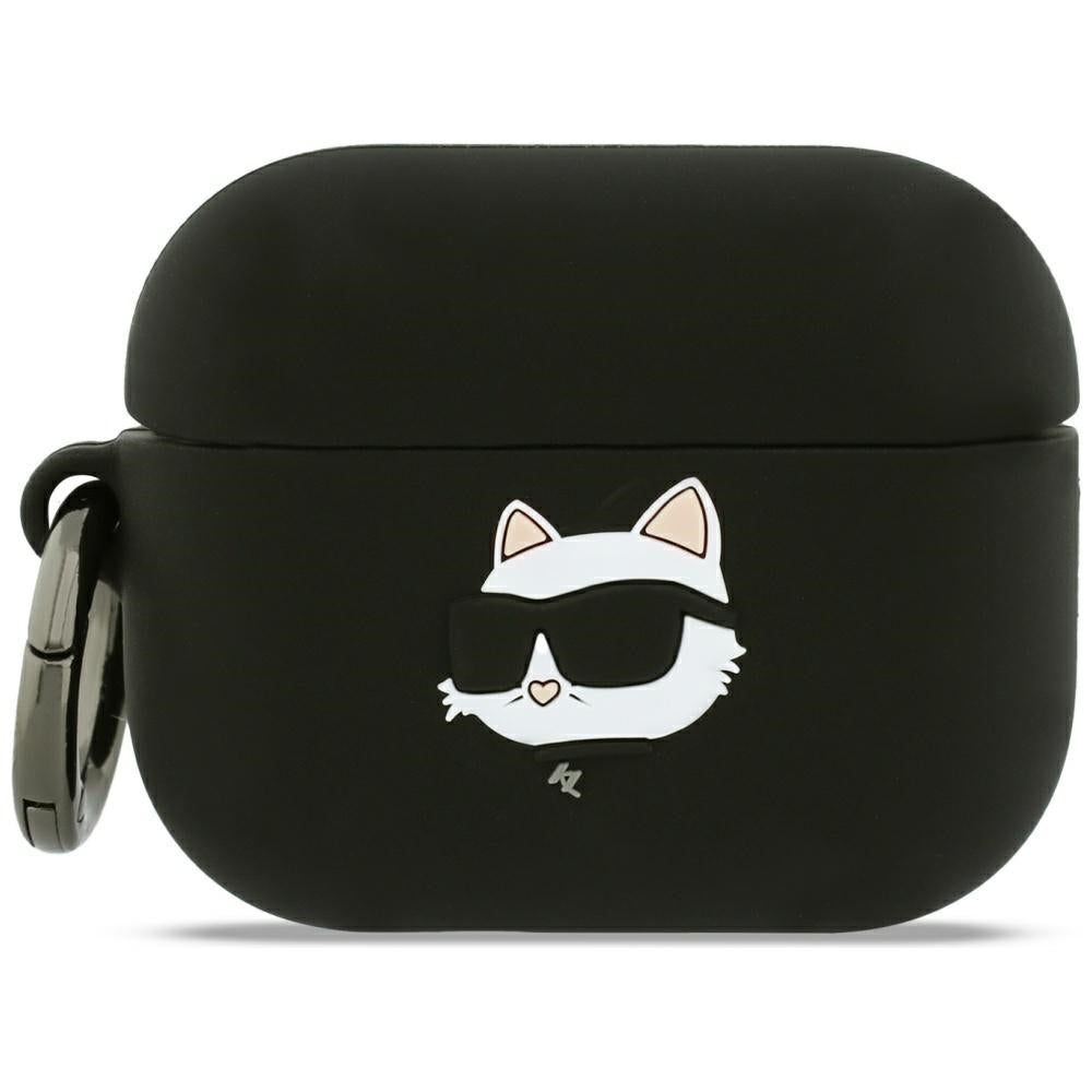 Karl Lagerfeld silikoninis 3D dėklas AirPods Pro 3 – juodas -- AirPods Pro 3