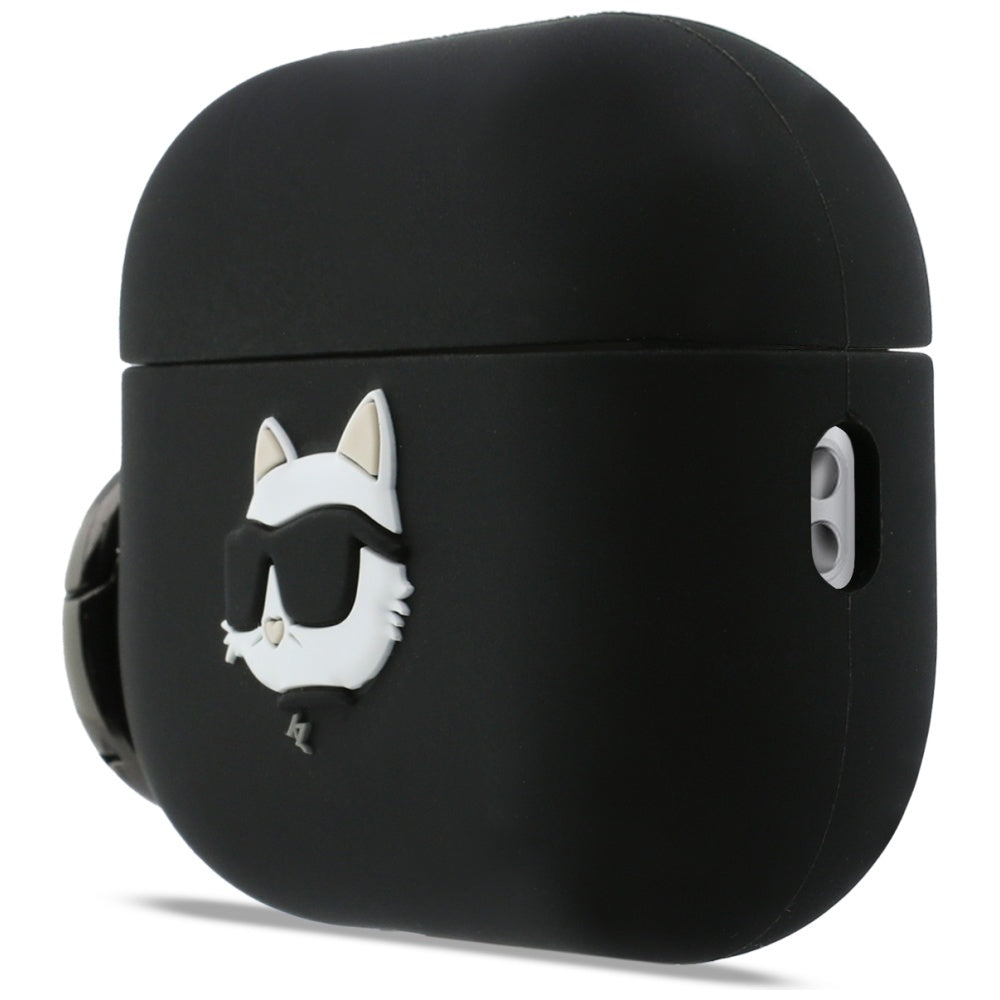 Karl Lagerfeld silikoninis 3D dėklas AirPods Pro 3 – juodas -- AirPods Pro 3