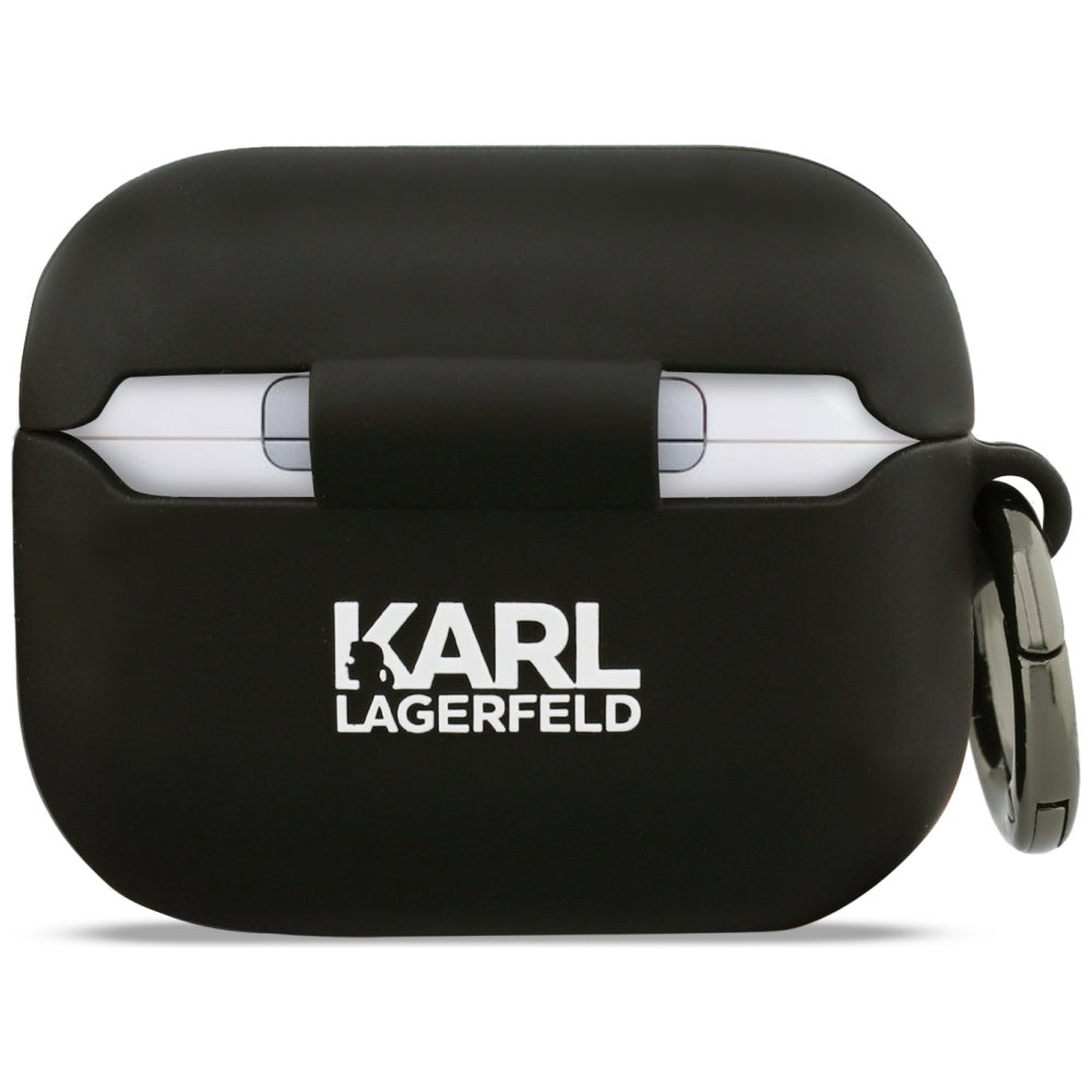 Karl Lagerfeld silikoninis 3D dėklas AirPods Pro 3 – juodas -- AirPods Pro 3