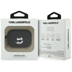 Karl Lagerfeld silikoninis 3D dėklas AirPods Pro 3 – juodas -- AirPods Pro 3