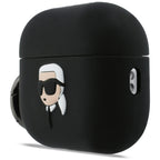 Karl Lagerfeld silikoninis 3D dėklas AirPods Pro 3 – juodas
