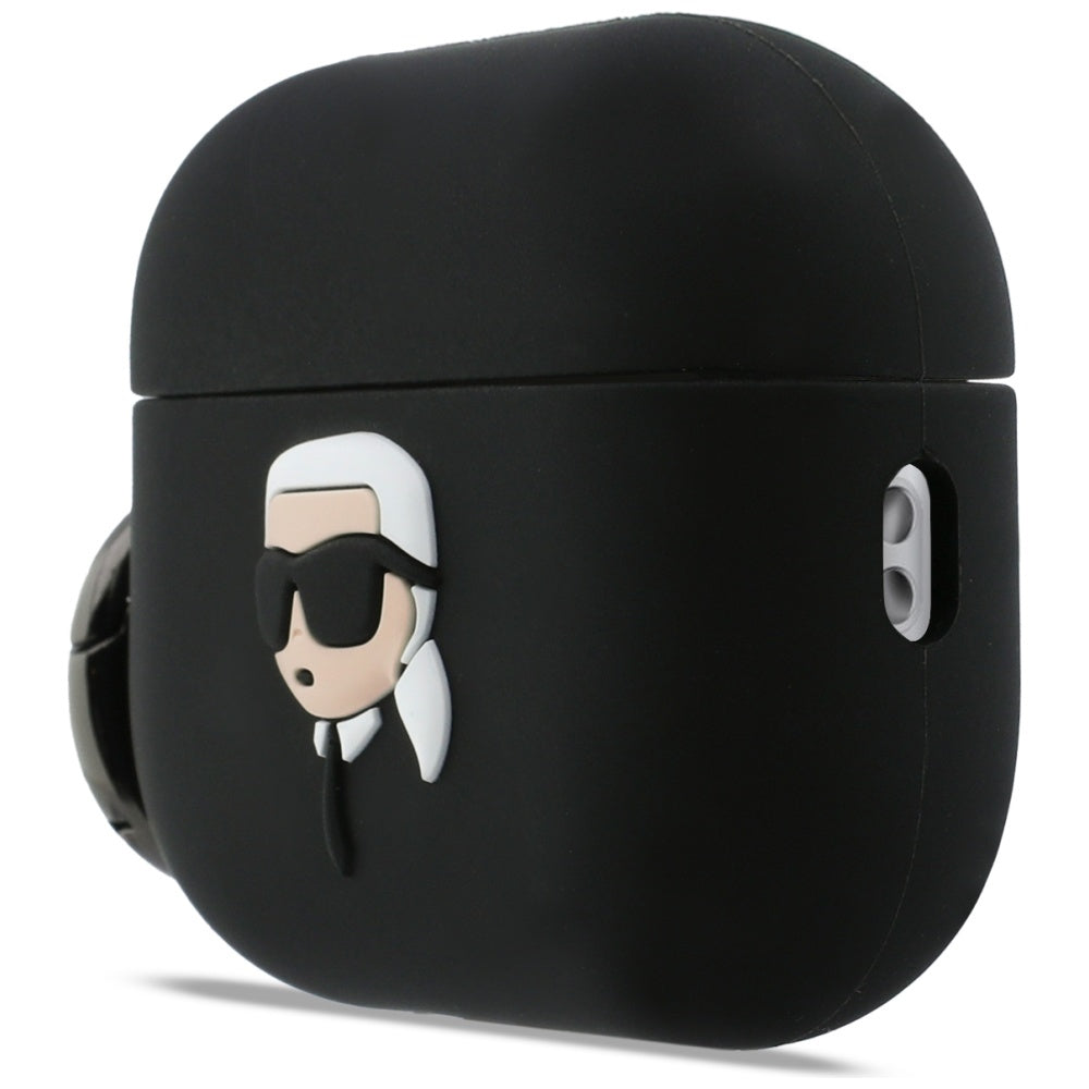 Karl Lagerfeld silikoninis 3D dėklas AirPods Pro 3 – juodas