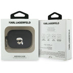 Karl Lagerfeld silikoninis 3D dėklas AirPods Pro 3 – juodas