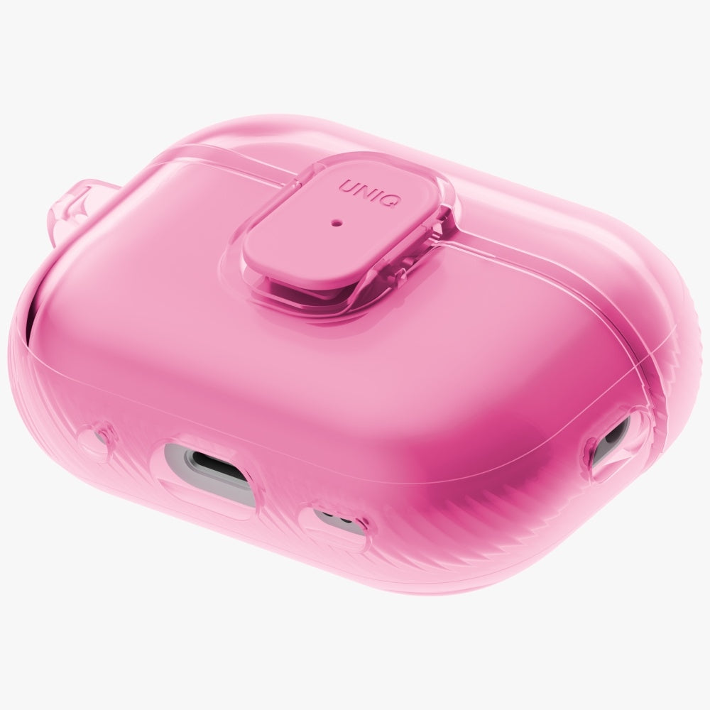 Uniq Glase Pro Lock dėklas AirPods Pro 3 – skaidrus rožinis