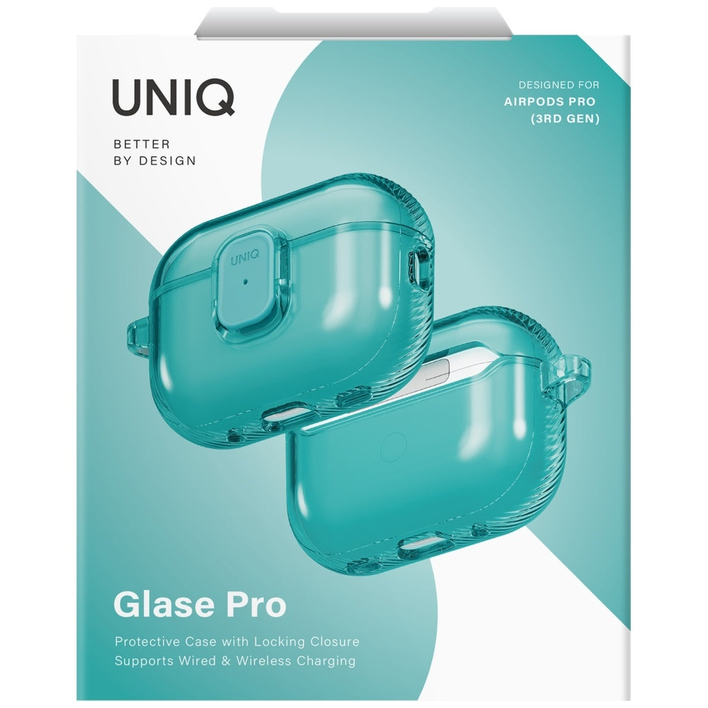 Uniq Glase Pro dėklas AirPods Pro 3 – skaidrus mėlynas