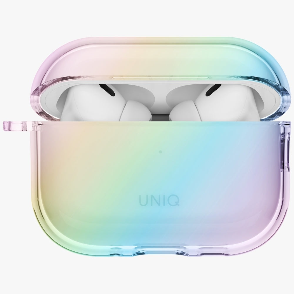 Uniq Iridescia AirPods Pro 3 dėklas su karabinu