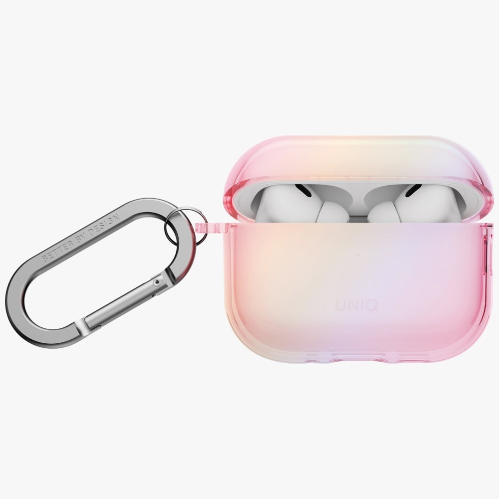 Uniq Iridescia dėklas AirPods Pro 3 – skaidriai rožinis